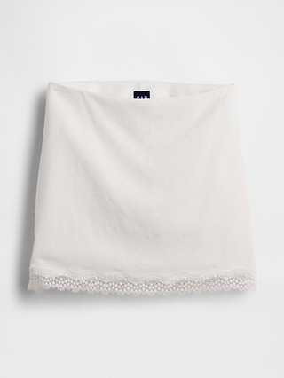 Linen-Blend Lace-Trim Mini Skort | Gap (US)