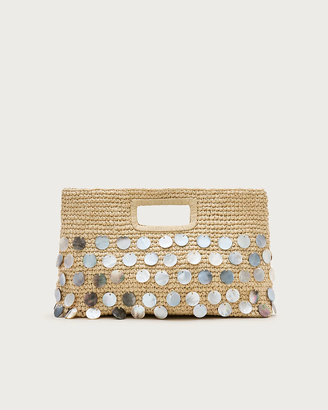 Handknotted straw rectangular clutch with paillettes | J. Crew US
