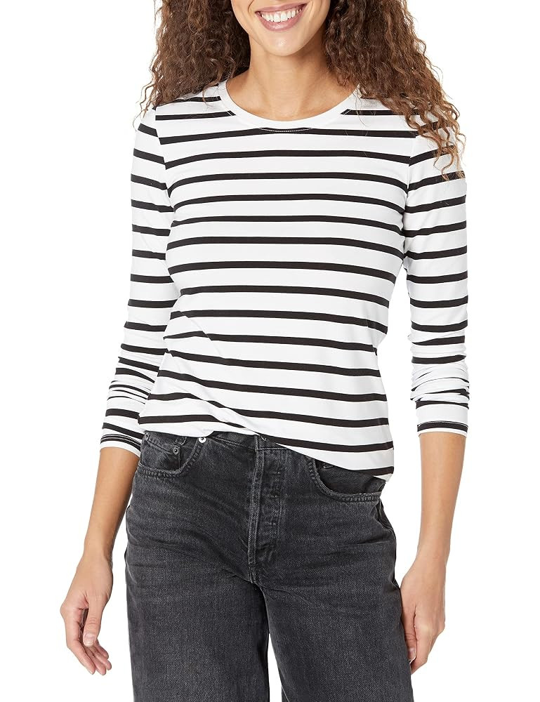 Amazon Essentials Women's Regular-Fit Long-Sleeve Crewneck T-Shirt (Available in Plus Size) | Amazon (US)
