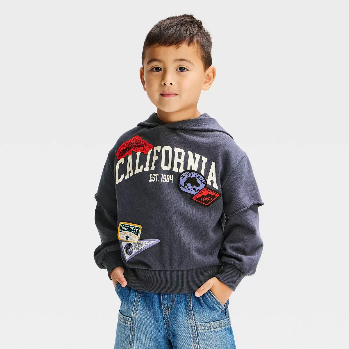 Grayson Threads Mini Toddler Boys' California French Terry Pullover Hoodie - Blue 3T | Target