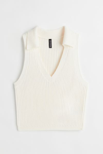 Knitted collared sweater vest | H&M (UK, MY, IN, SG, PH, TW, HK)