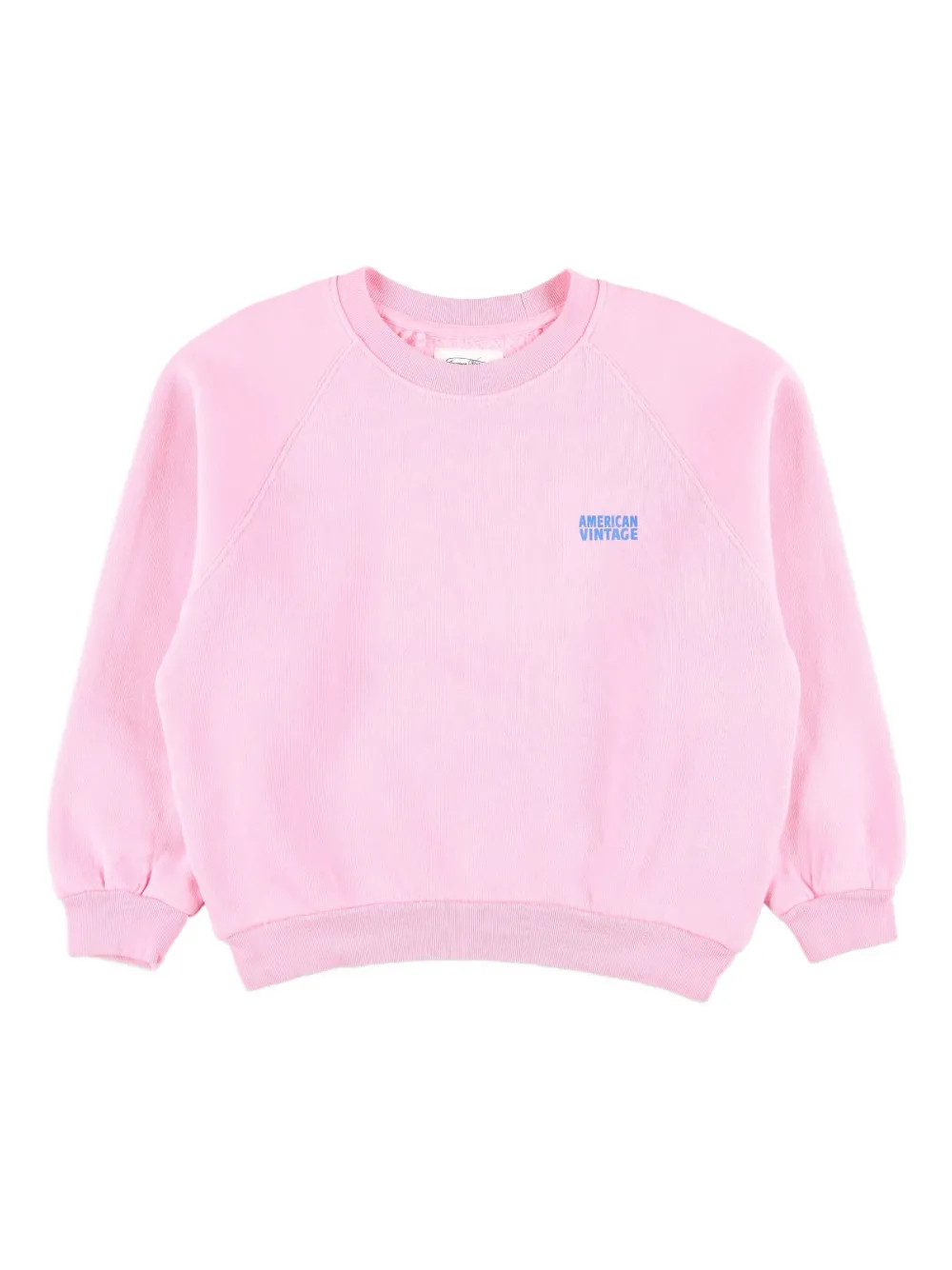 American Vintage Kids logo-embroidered raglan sweatshirt - Pink | Farfetch Global