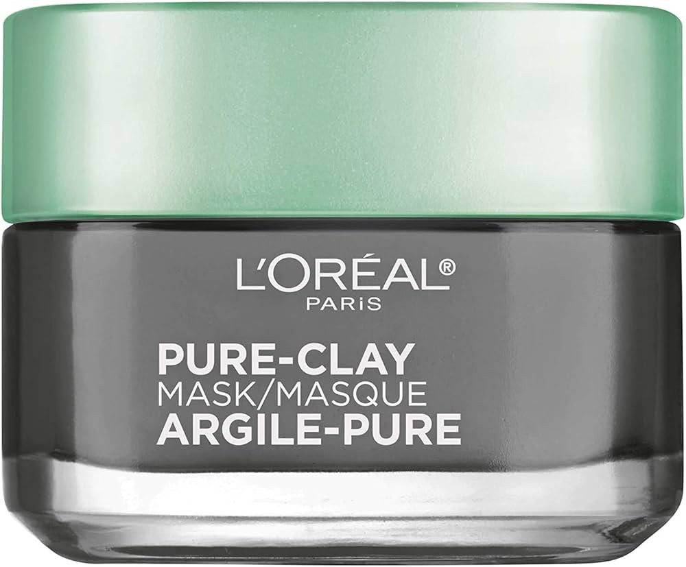 L'Oreal Paris Skincare Pure Clay Face Mask with Charcoal for Dull Skin to Detox & Brighten Skin, ... | Amazon (US)