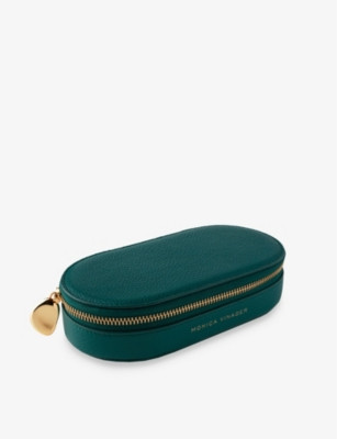 Monogram oval leather jewellery box | Selfridges