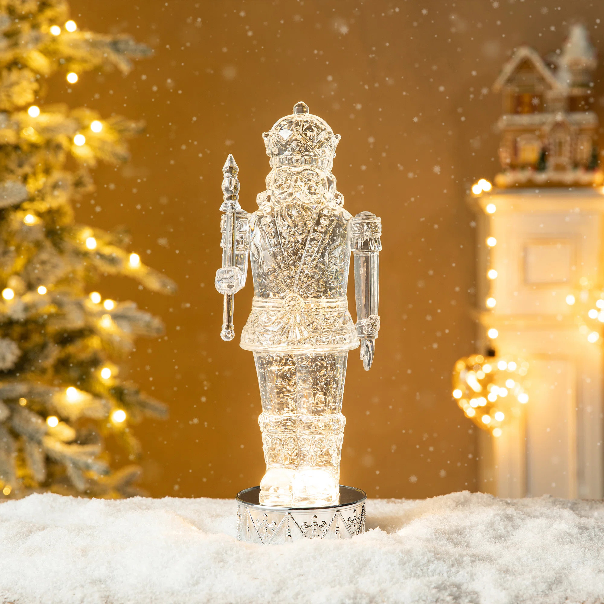 12.5"H Lighted Acrylic Crystal Nutcracker Figurine Waterglobe | Wayfair North America