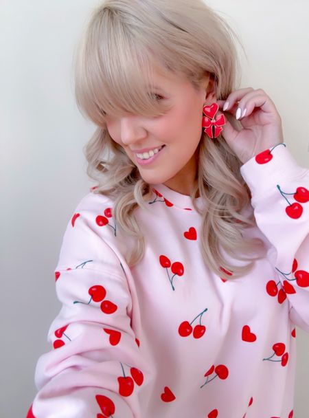 The Red Heart & Bow Earrings go perfectly with the Pink Heart Cherry Sweatshirt! 

Love them with the Strawberry Shortcake Sweatshirt too! 

Target. Valentines. Valentine’s Day. Sugarfix. BaubleBar  

#LTKfindsunder50 #LTKSeasonal #LTKstyletip