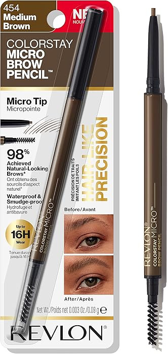 Revlon ColorStay Micro Eyebrow Pencil with Built In Spoolie Brush, Infused with Argan and Marula ... | Amazon (US)