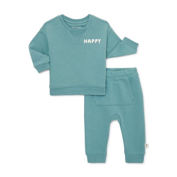 easy-peasy Baby Sweatshirt and Jogger Pants Outfit Set, 2-Piece, Sizes 0/3-24 Months | Walmart (US)