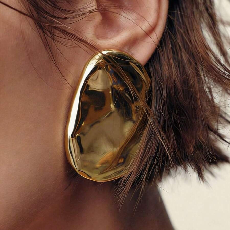 New European And American Cross-Border Accessories: Exaggerated Irregular Oval Stud Earrings, Ins... | SHEIN