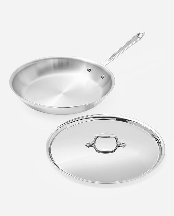 All-Clad D3\u00ae Stainless Steel 12 inch Frying Pan With Lid- Made in the USA- The Original Bond... | Amazon (US)