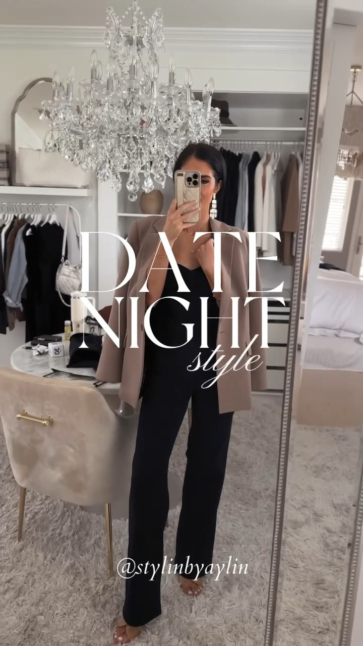 Date night style/ I just shy of 5/7” for reference wearing the size XS top from amazon and size 0 jeans. Linking similar blazer options to recreate the look, StylinByAylin 

#LTKSeasonal #LTKunder100 #LTKstyletip