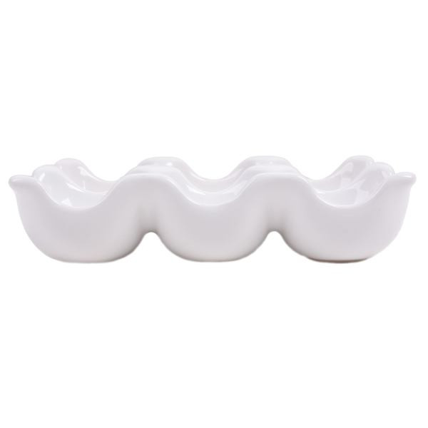 White Stoneware 6-Egg Holder | At Home