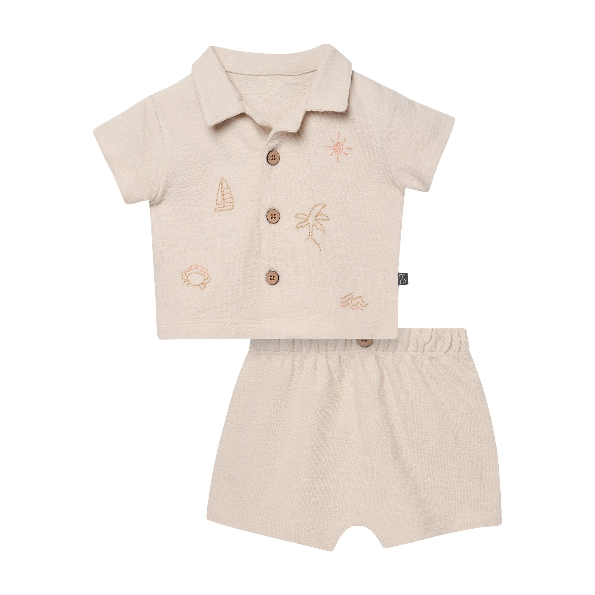 Modern Moments by Gerber Baby Boy Button Down Shirt and Short Set, 2-Piece, Sizes 0/3 Months - 24... | Walmart (US)