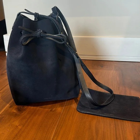 Mansur GAVRIEL Suede Navy Bucket Bag / Original Bucket Purse | Poshmark