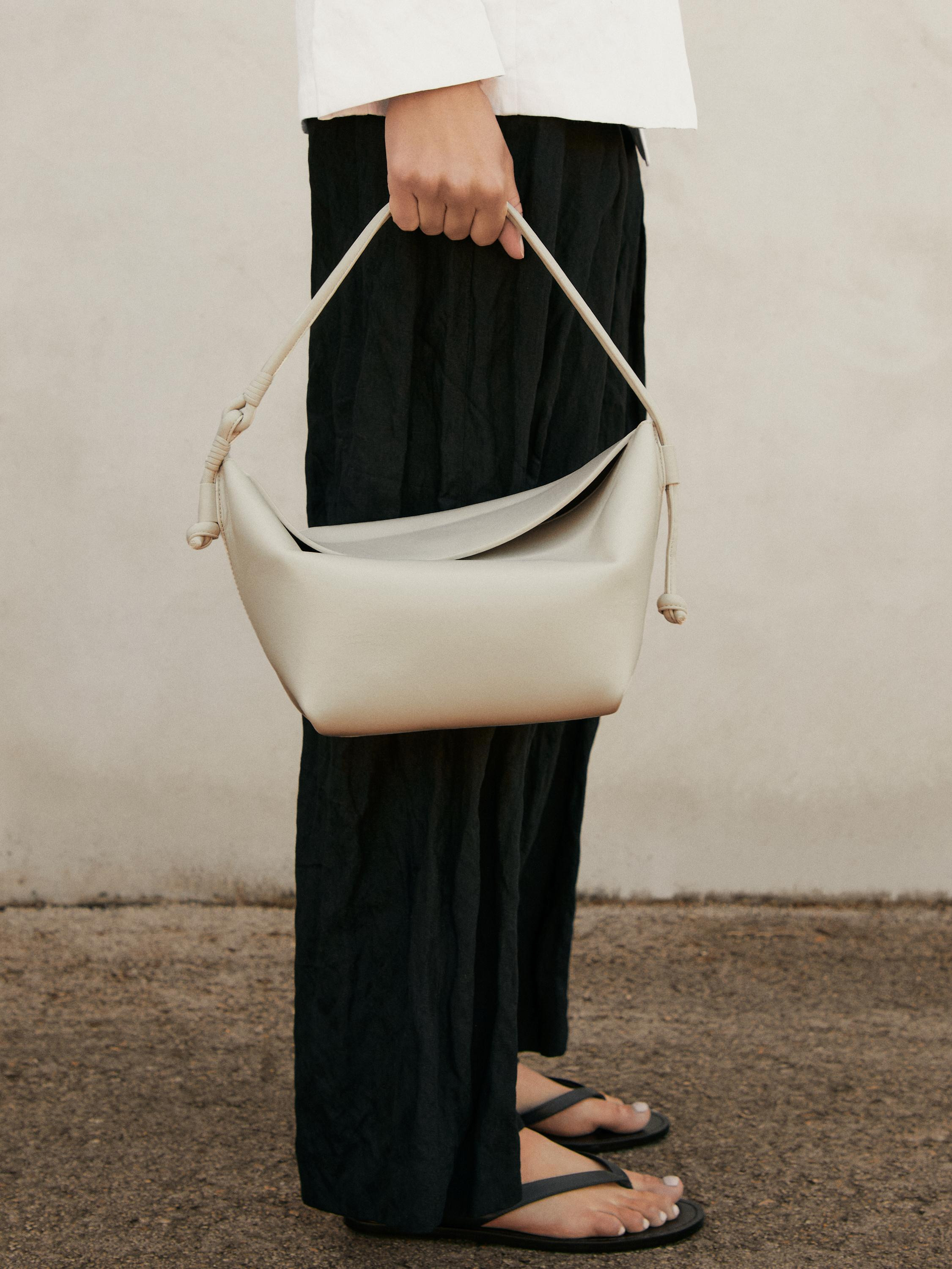 Nappa leather bag with knots | Massimo Dutti US