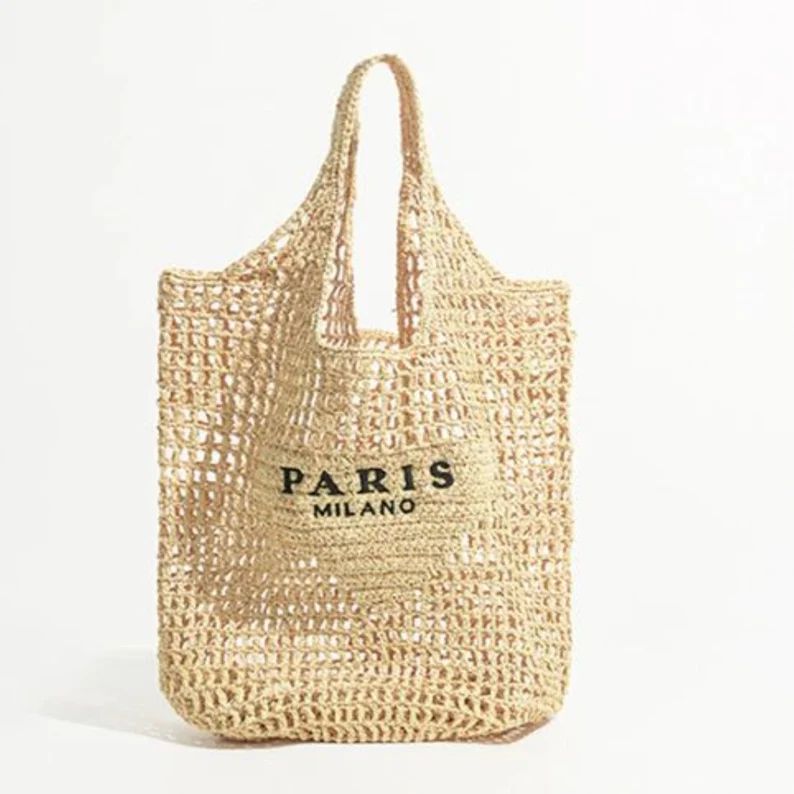 Luxury Design Women Plaited Raffia Straw Bag Large Capacity - Etsy UK | Etsy (UK)