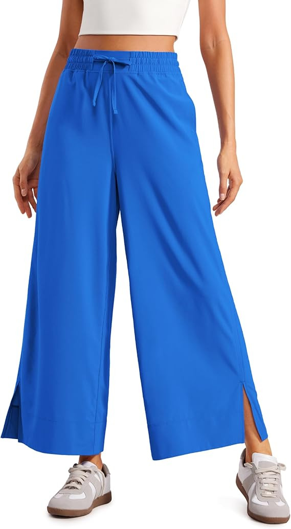 CRZ YOGA Lightweight Wide Leg Cropped Pants for Women High Waisted Loose Casual Lounge Travel Wor... | Amazon (US)