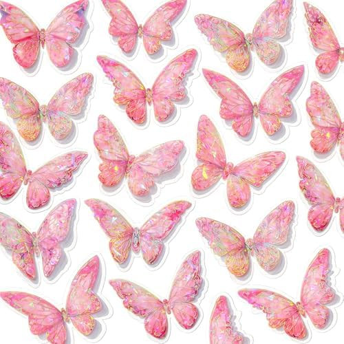 50 PCs Butterfly Wall Decor Fairy 3D Butterflies Wall Stickers Removable Butterflies for Crafts B... | Amazon (US)