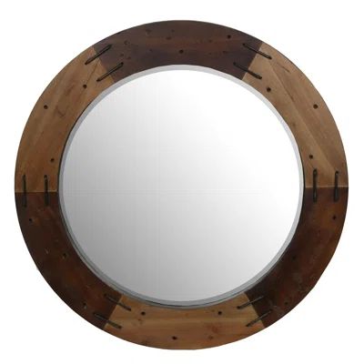 Loon Peak Round Wooden Mirror | Wayfair North America