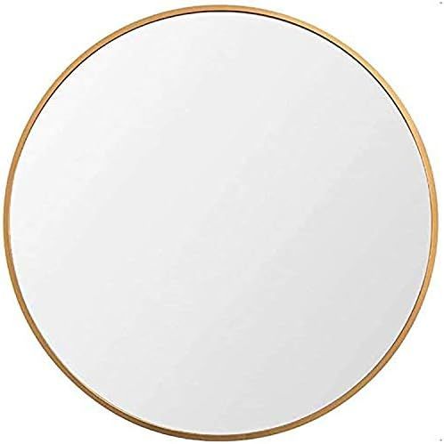 Huimei2Y Gold 19.7 Inch Circle Wall Mirror with Metal Frame for Vanity, Bathroom, Bedroom, Entryw... | Amazon (US)