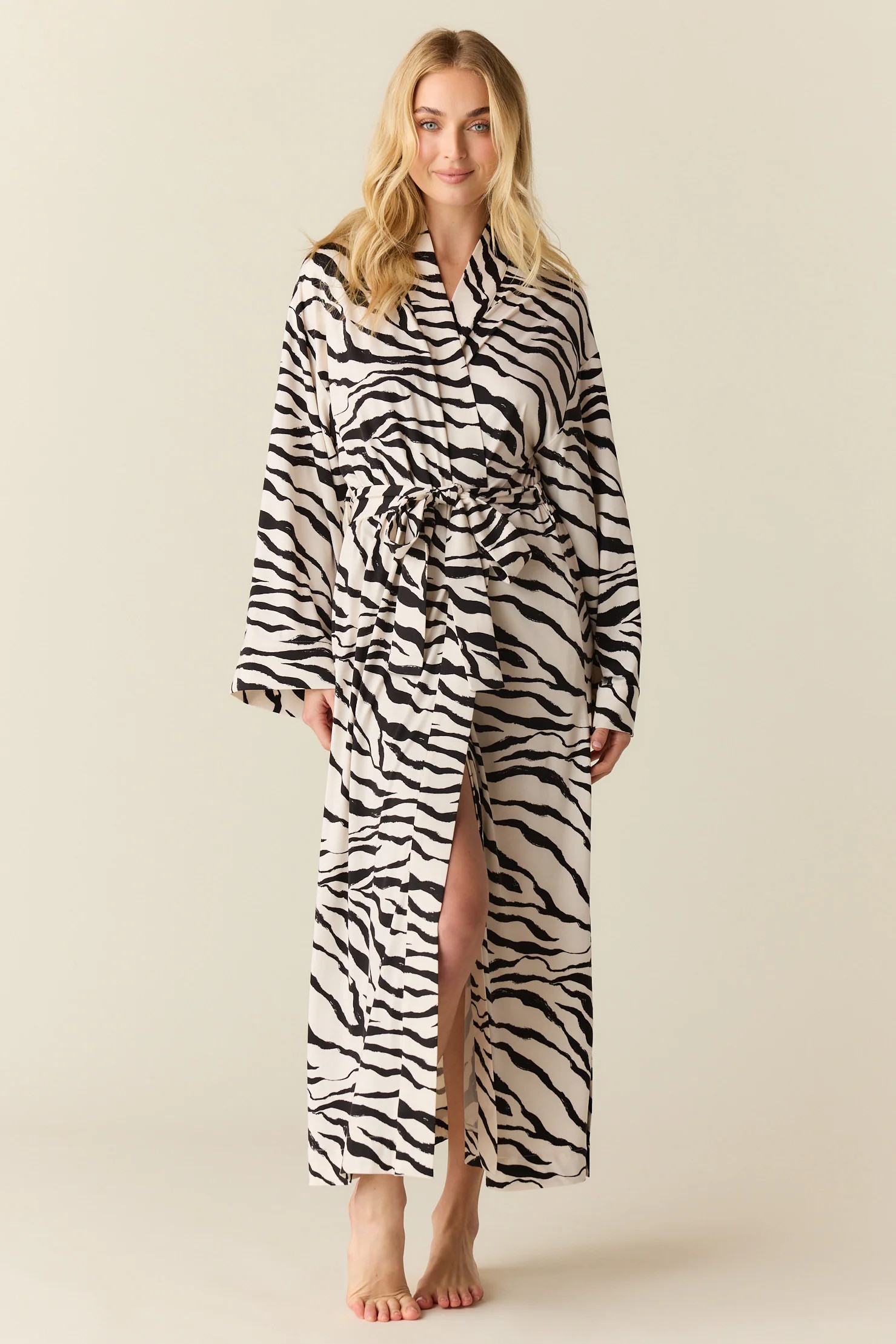 Kaia Cloud Jersey Kimono Robe in Serengeti | MASONgrey