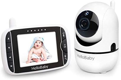 HelloBaby Video Baby Monitor with Remote Camera Pan-Tilt-Zoom, 3.2'' Color LCD Screen, Infrared N... | Amazon (US)