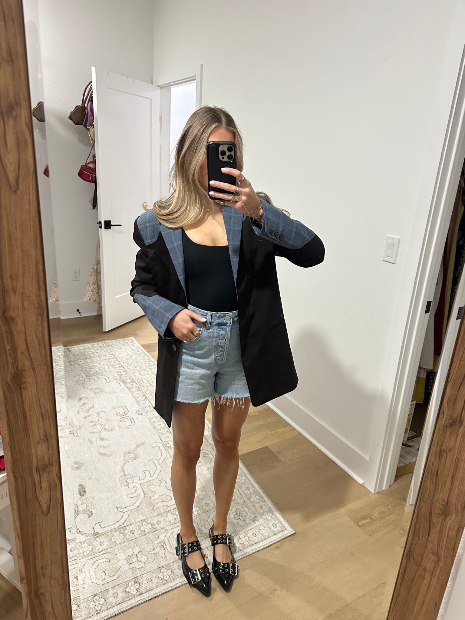 Monday night girls night ! Easy outfit to recreate my favorite denim shorts from Rollas with my Good American Bodysuit these are a scuba material they are amazing and really snatch. My blazer is from rent the runway and My rent the runway code is “RTRXSVOSEN50” Rent the runway is one of my fav clothing rental services. You can choose your own plan to rent any number of items for any occasion from weddings to work to game day to everything in between. ✨ 

#LTKootd #LTKFindsUnder100 #LTKSaleAlert