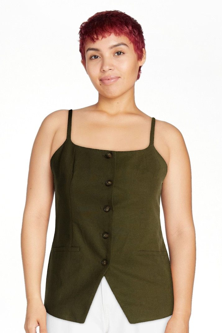 Scoop Women\u2019s Linen Blend Vest, Sizes XS-XL | Walmart (US)