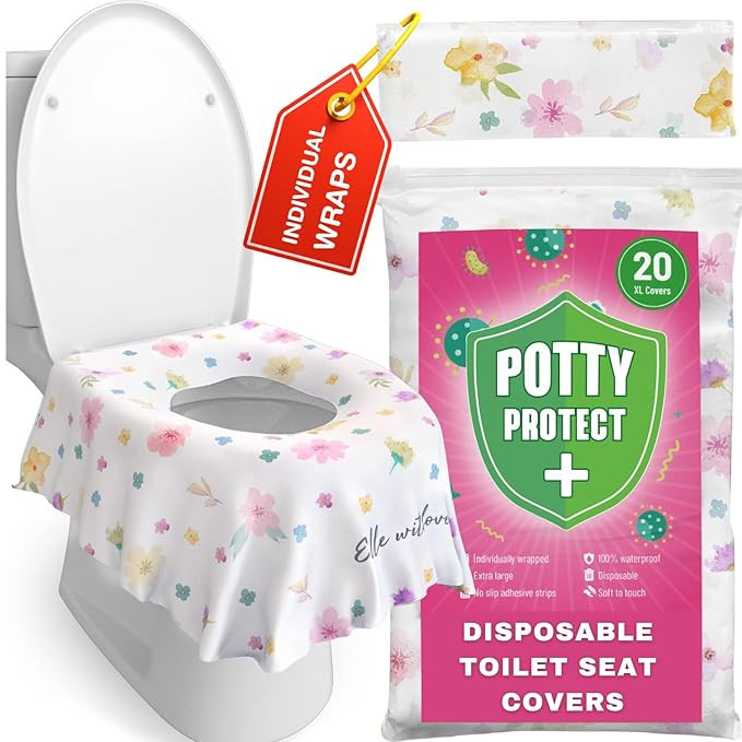 20 Pack Extra Large Disposable Toilet Seat Covers (Floral) by Eli with Love – Toddler Toilet Co... | Amazon (US)