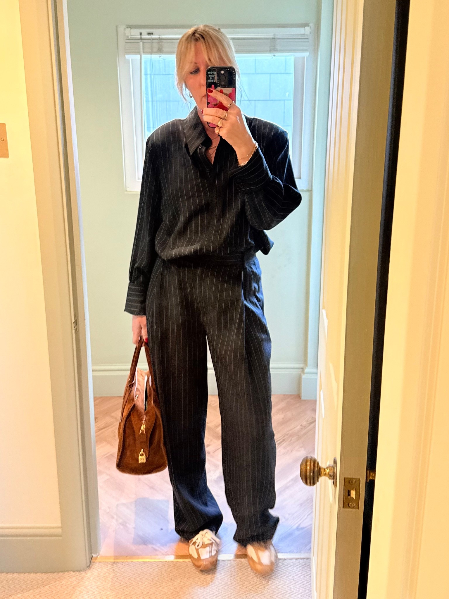 Pinstripe set from Camilla & Marc but I see Mango have a very similar one 

#LTKover50style #LTKspring #LTKuk