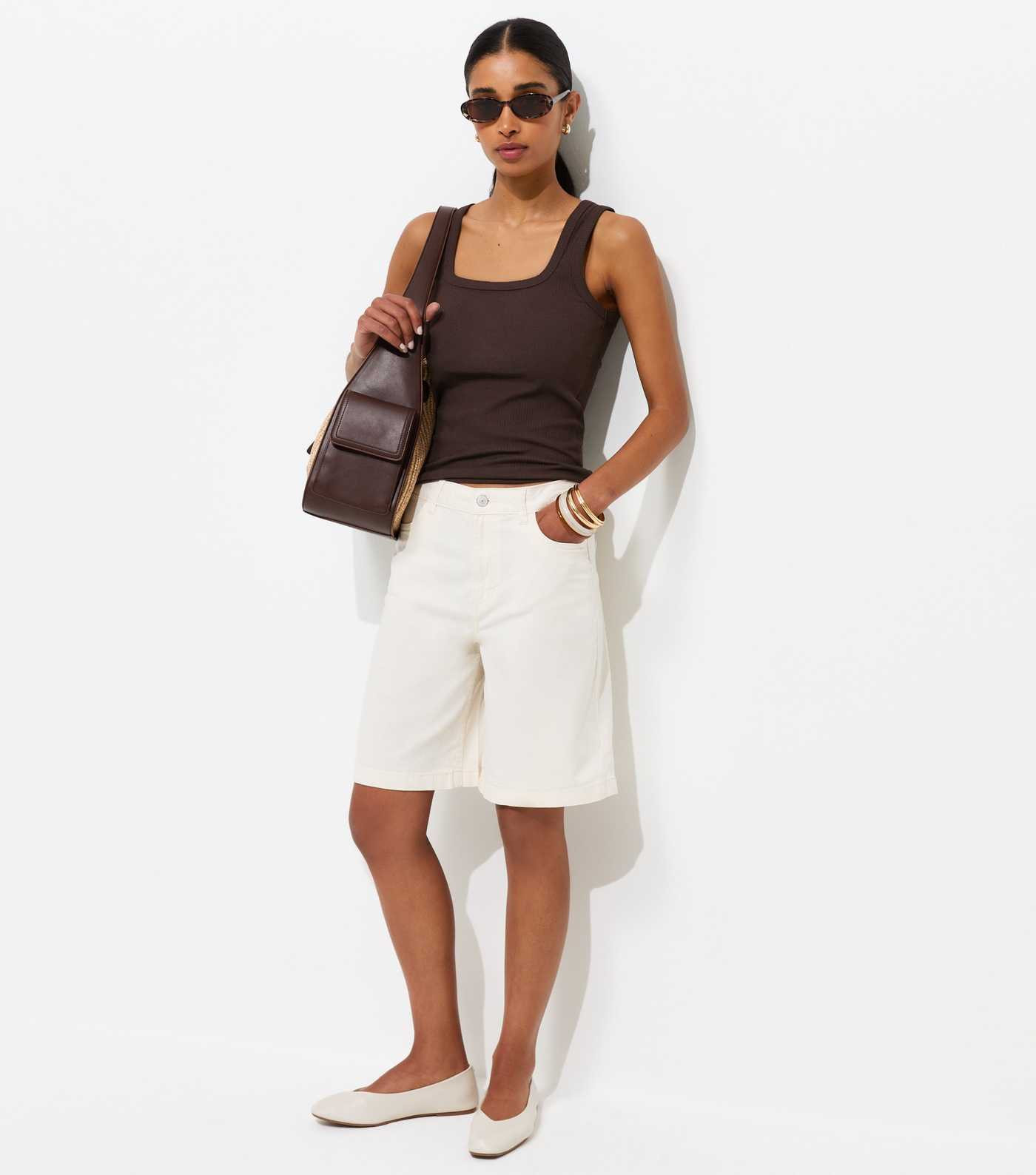 Off White Twill Jorts | New Look | New Look (UK)