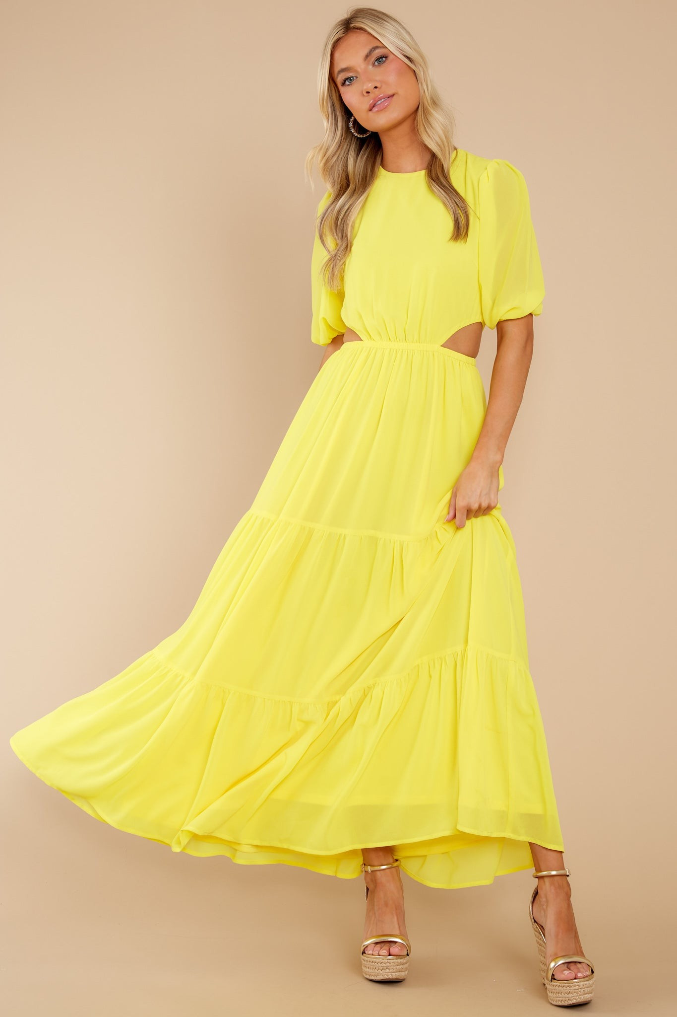 Enjoy The Sunshine Yellow Maxi Dress | Red Dress 