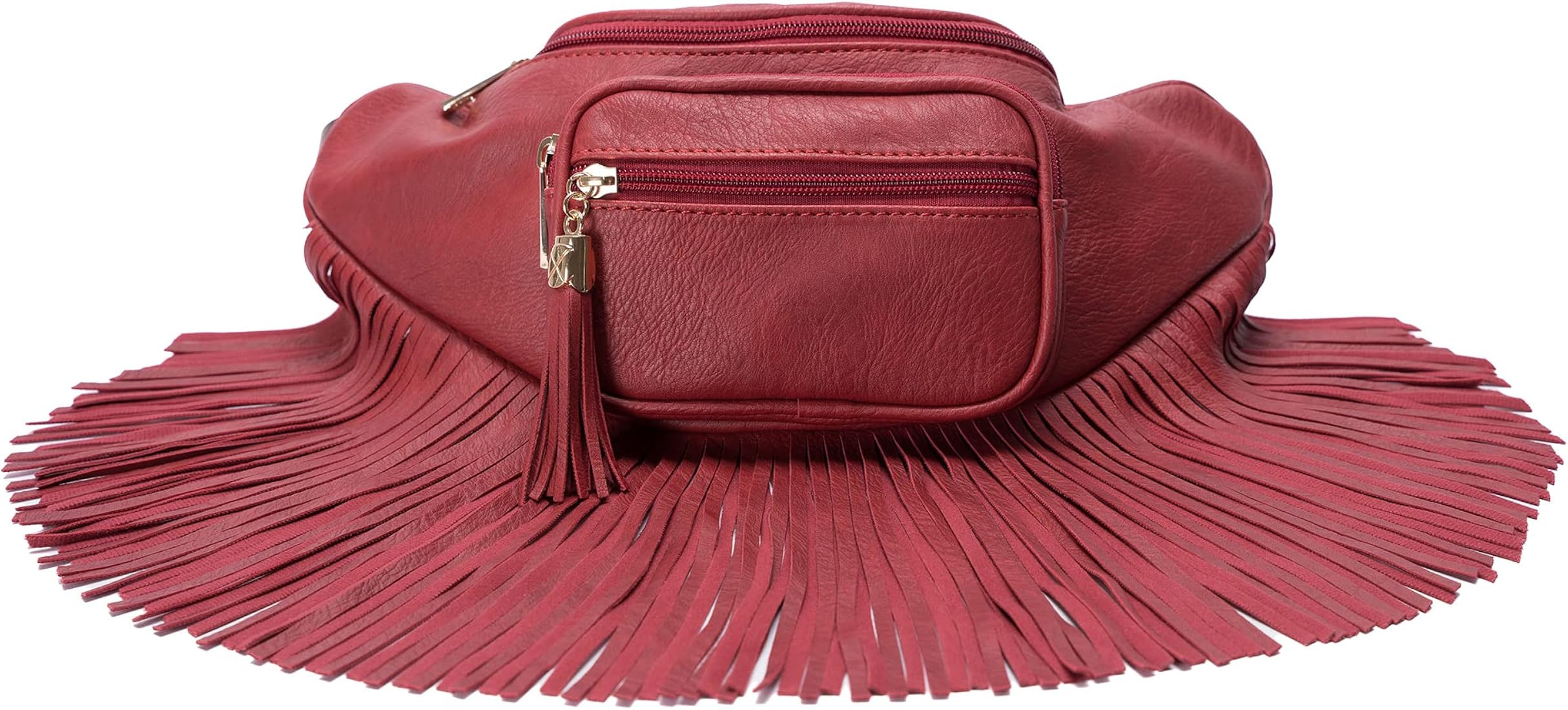 Solene Fringe purse Fanny Pack for women fashion waist packs with Multi Zipper Pockets Enjoy for Tra | Amazon (US)