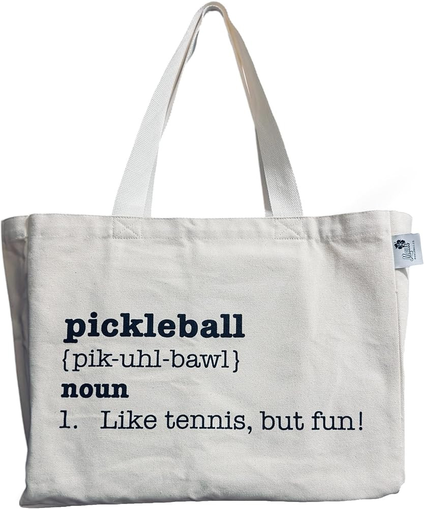 Large Canvas Tote Bag, Sustainable Bag, Pickleball Tote, Funny Tote, Cute Grocery Bags, Art Bag, ... | Amazon (US)