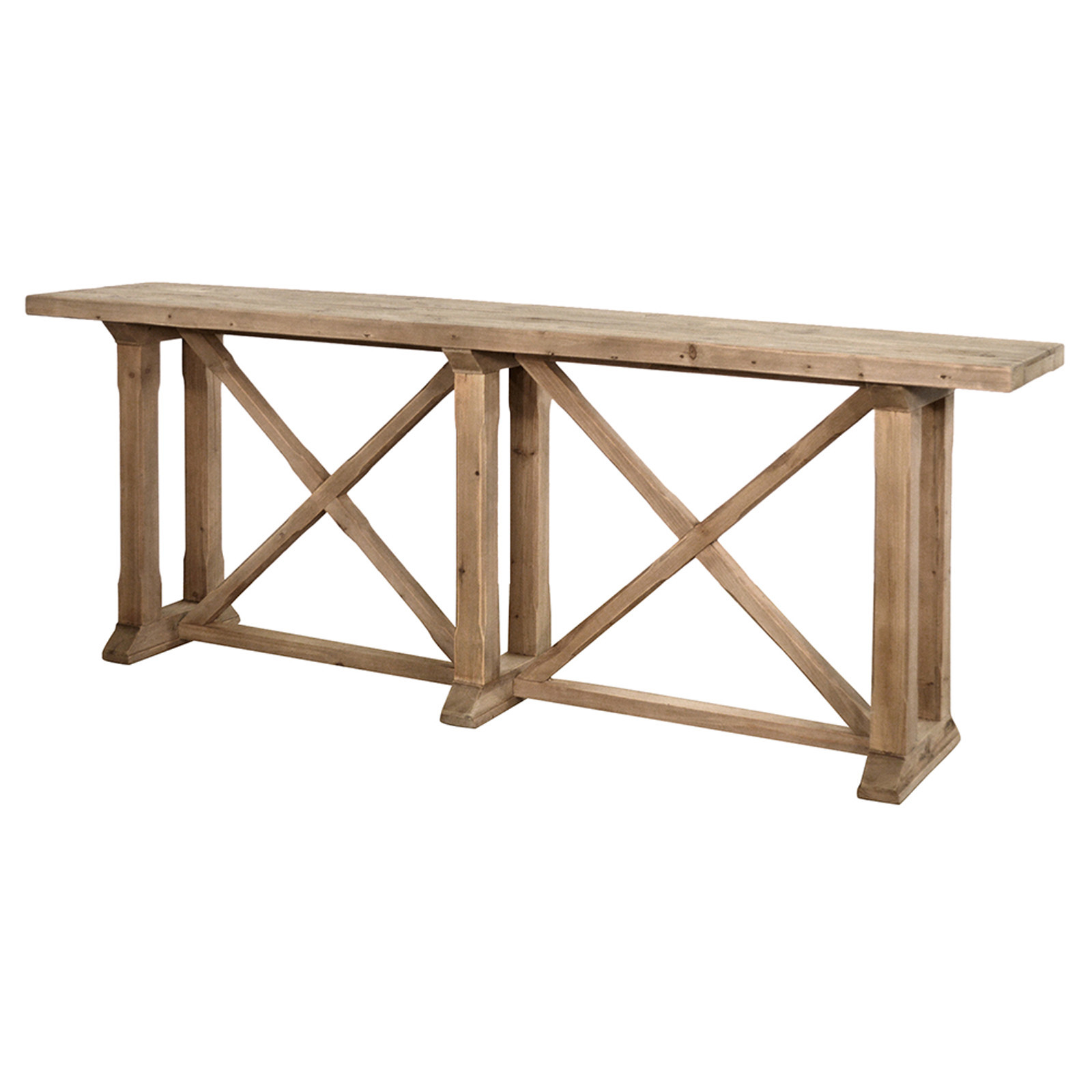 Darci Rustic Lodge Brown Reclaimed Wood Rectangular Console Table | Kathy Kuo Home