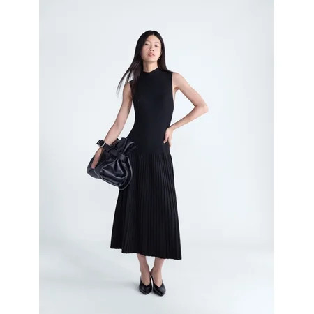 Scoop Women's and Women's Plus Mock Neck Midi Sweater Dress, Sizes XS-4X | Walmart (US)