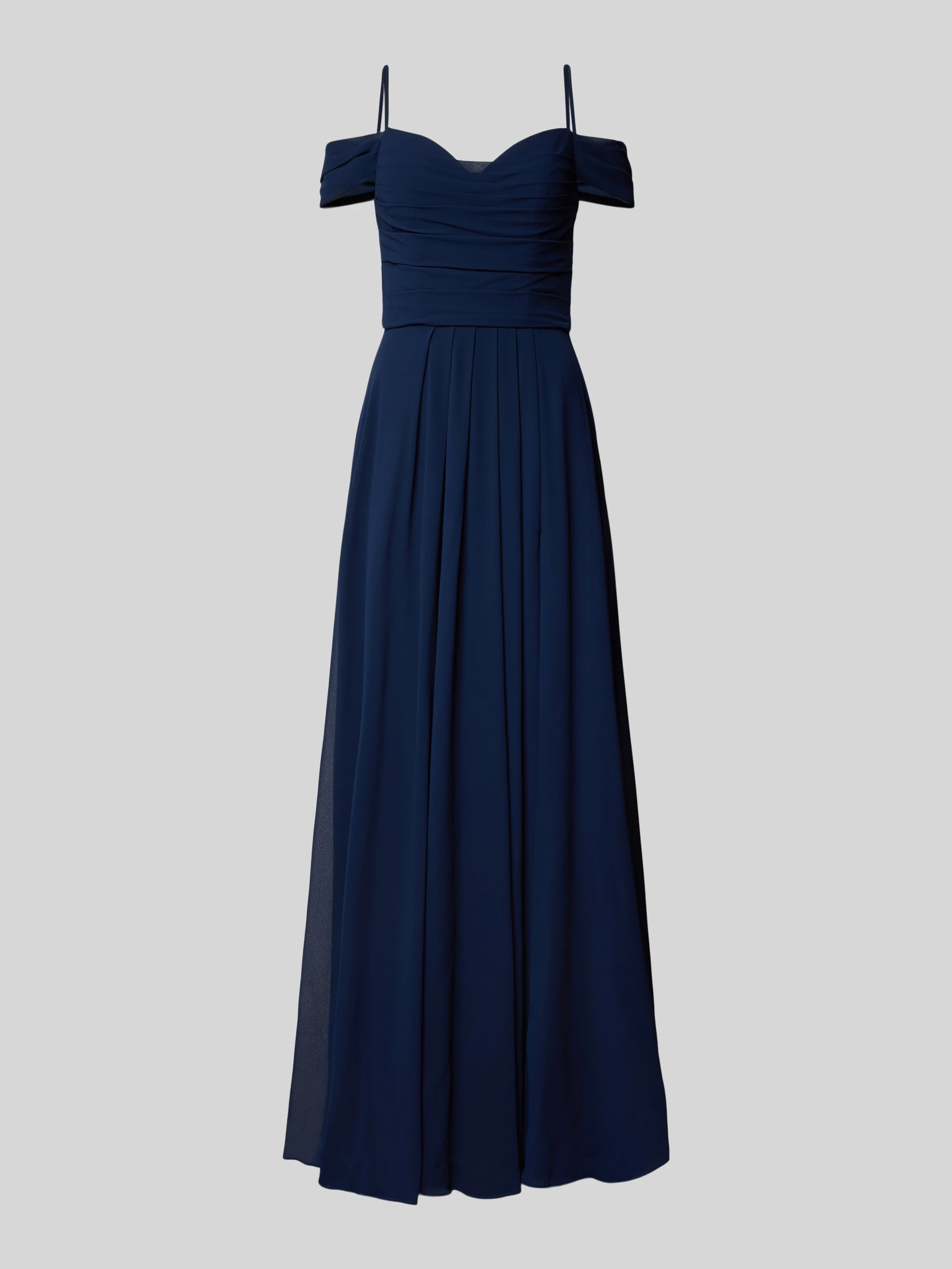 Avondjurk met plooien in marineblauw | Peek & Cloppenburg NL
