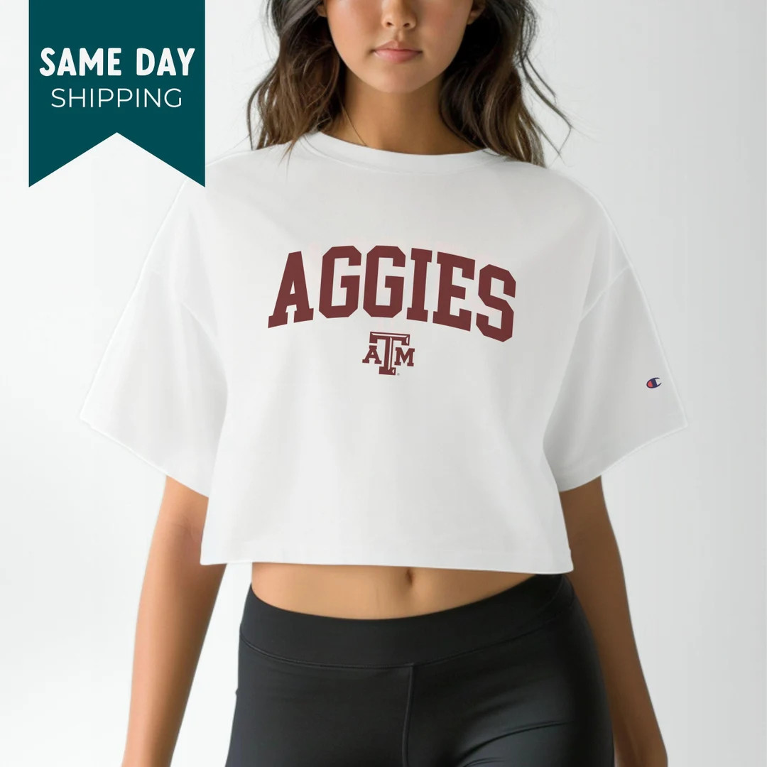 Womens Texas A&M Aggies Collegiate Cropped Top Official Texas A and M University Licensee Officia... | Etsy (US)