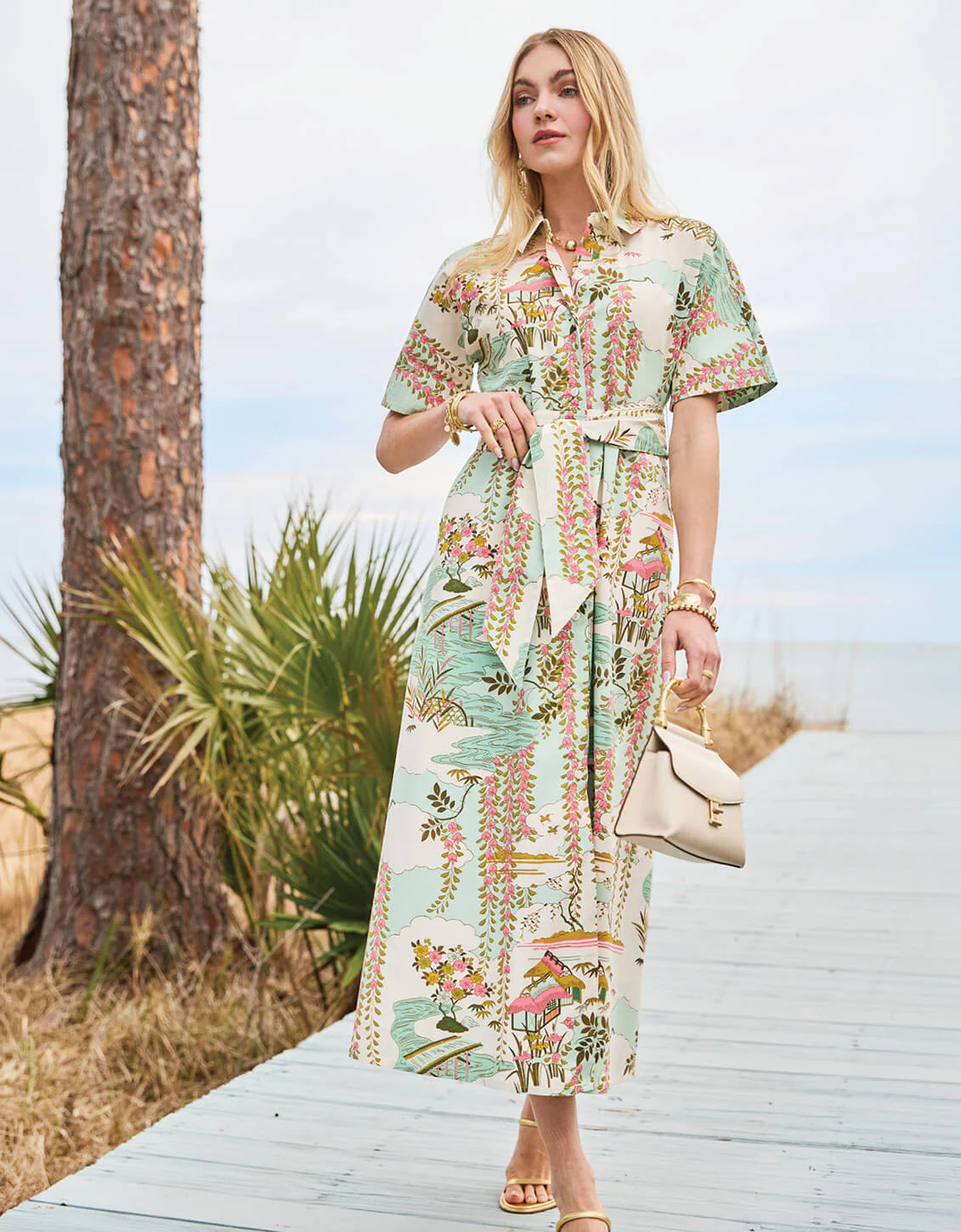 Hallie Shirt Dress Seawall Wisteria | Spartina 449