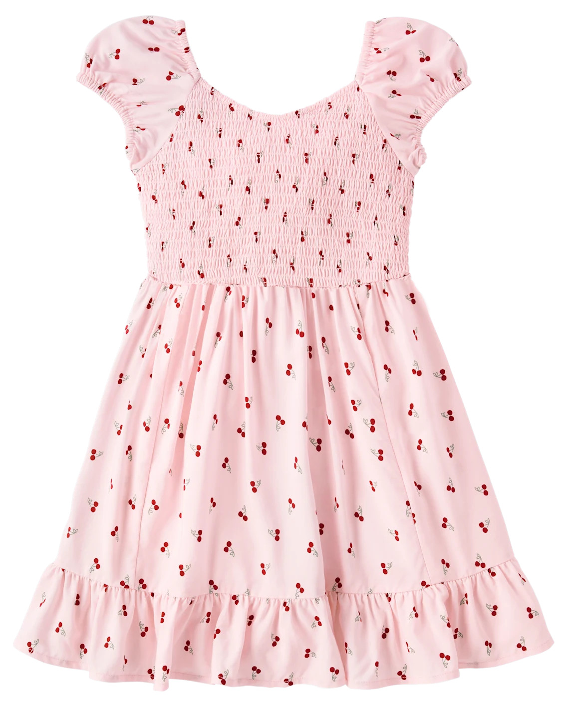 Girls Print Smocked Ruffle Dress - pink | The Children's Place