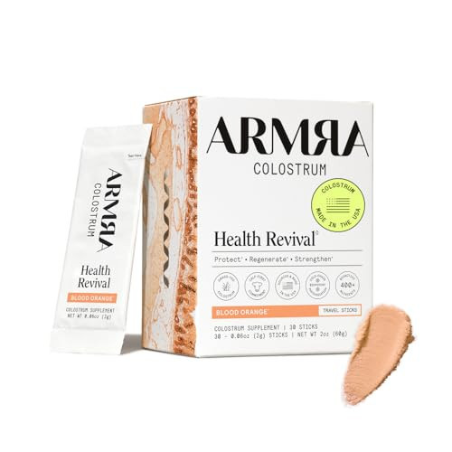 ARMRA Colostrum™ Powder | Blood Orange | Gut Health & Bloating | Skin & Hair | Immunity | Keto, Gluten & Fat-Free | 30 Servings | Amazon (US)