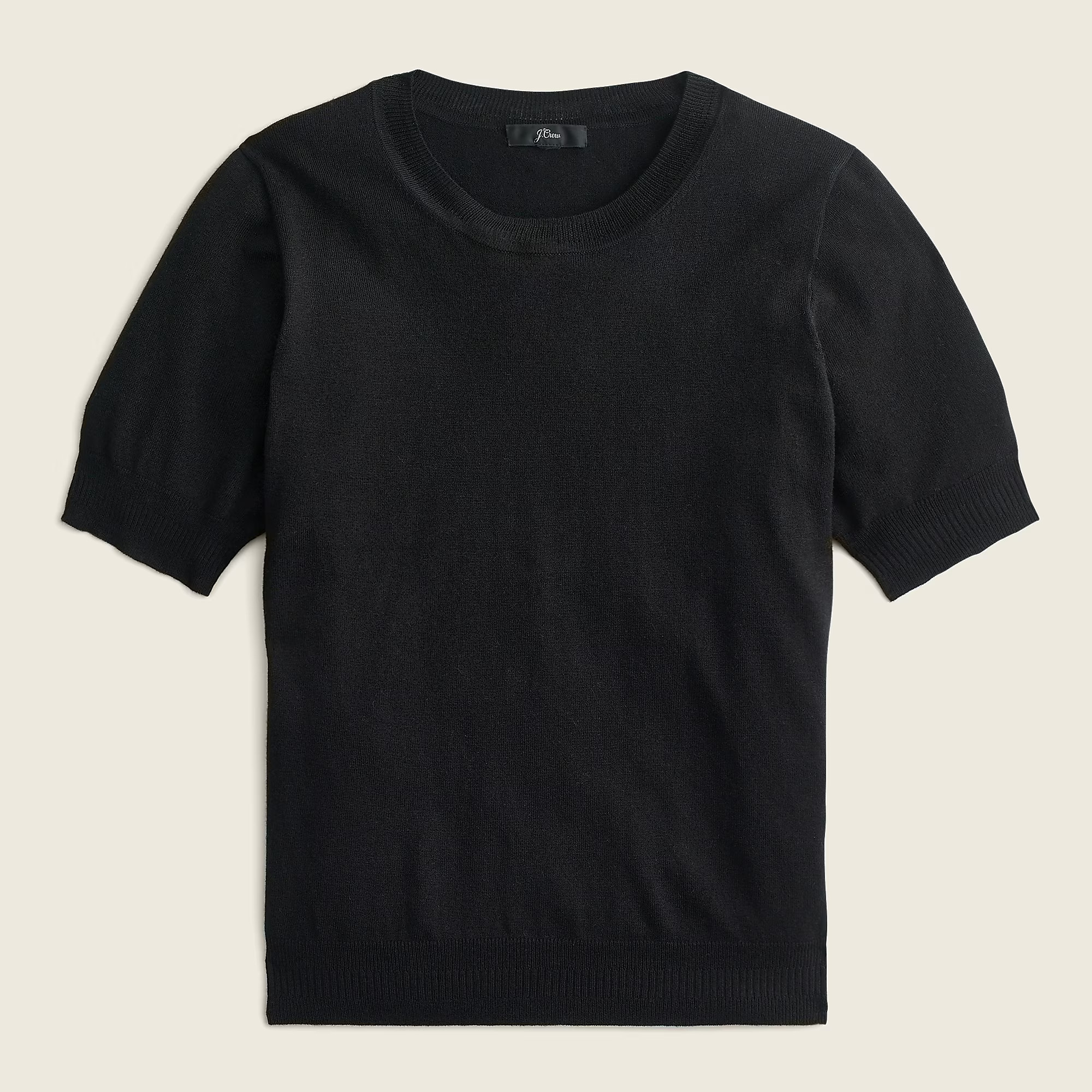Short-sleeve silk-blend crewneck sweater | J. Crew US
