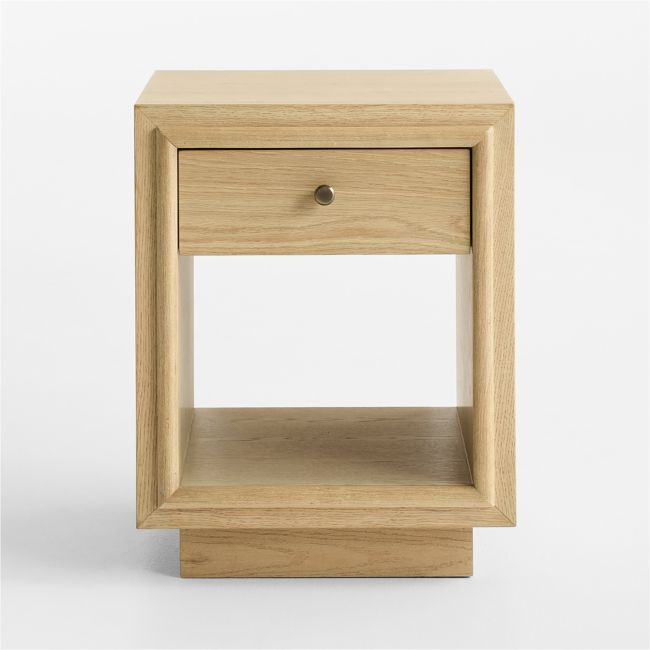 Hastings 18"" Rye Wood Narrow Nightstand | Crate & Barrel