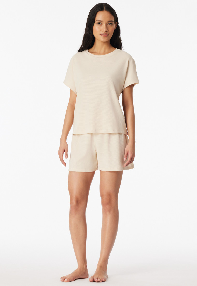 Schlafanzug kurz Feinripp Jacquard pearl - Casual Feel | SCHIESSER | schiesser.com DE