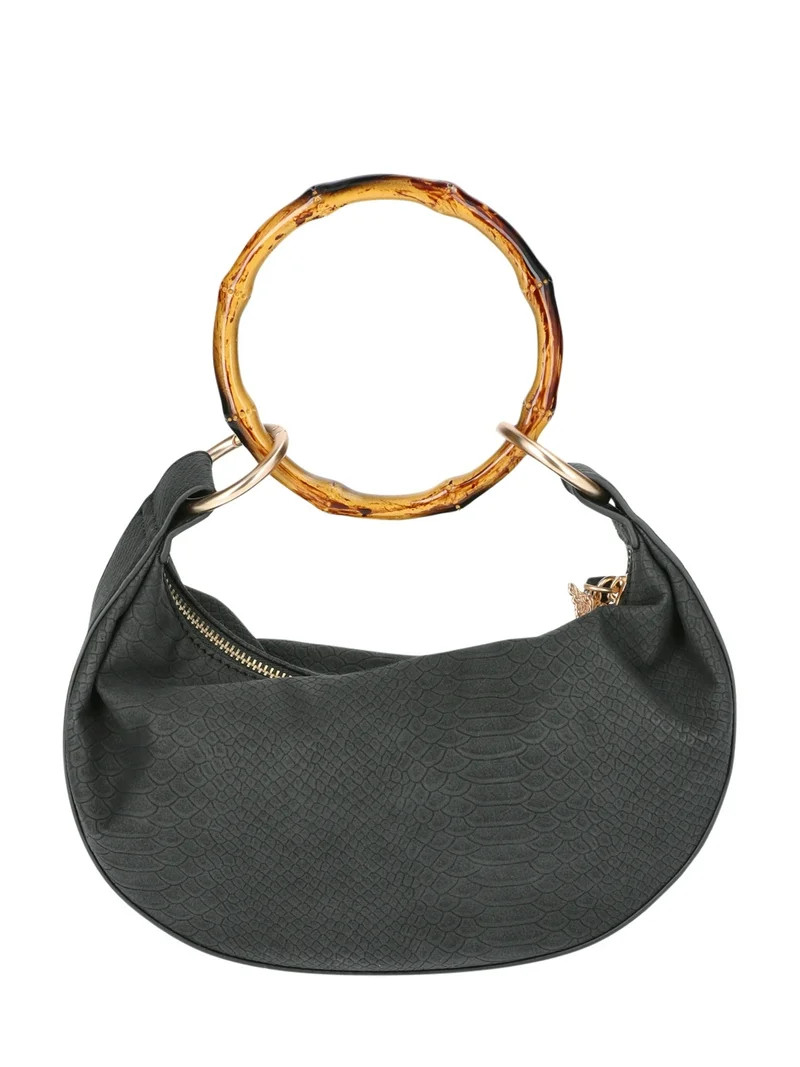 Jessica Simpson Women’s Evangeline Hobo Handbag with Bracelet Handle, Black | Walmart (US)