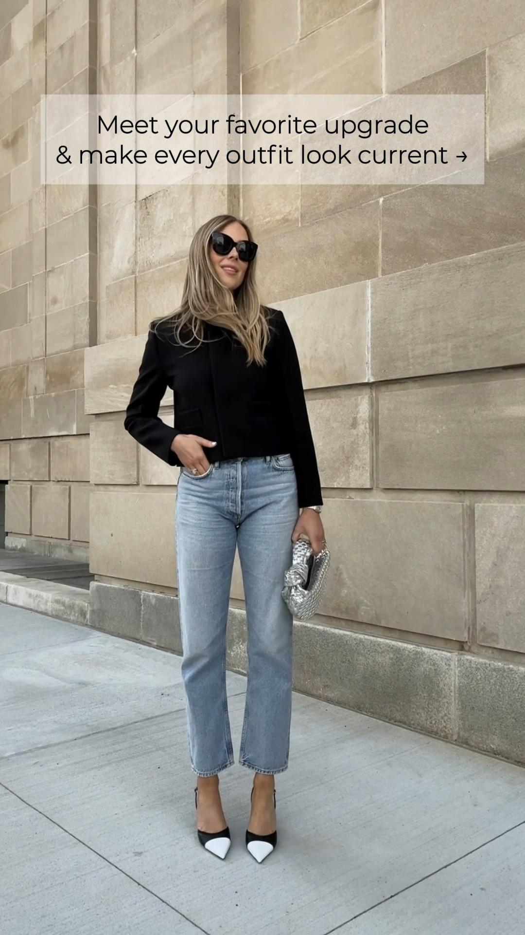 Took my true size in these jeans
Wearing a small (tts) in the blazer 
Heels are Chanel, fashion Jackson 

#LTKootd #LTKOver40