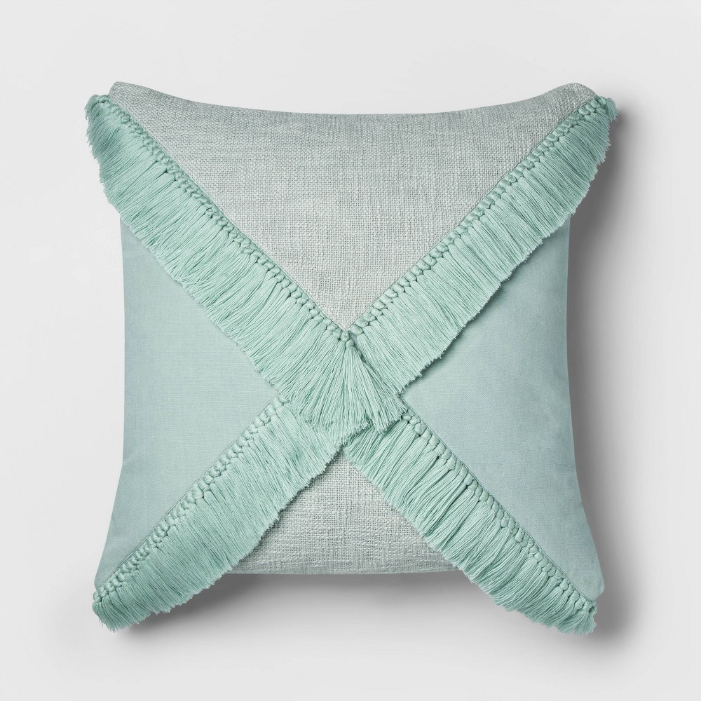 Dusty Jade Fringe X Euro Throw Pillow - Opalhouse | Target