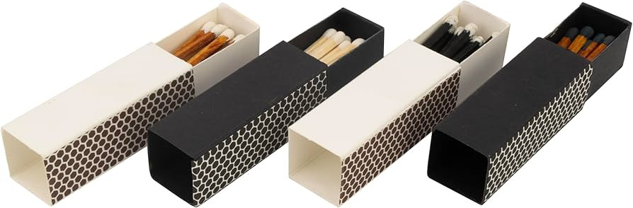 10 Boxes - Wooden Matchsticks in a Blank Matchbox with White/Black Matchboxes Colorful Tips (2" M... | Amazon (US)