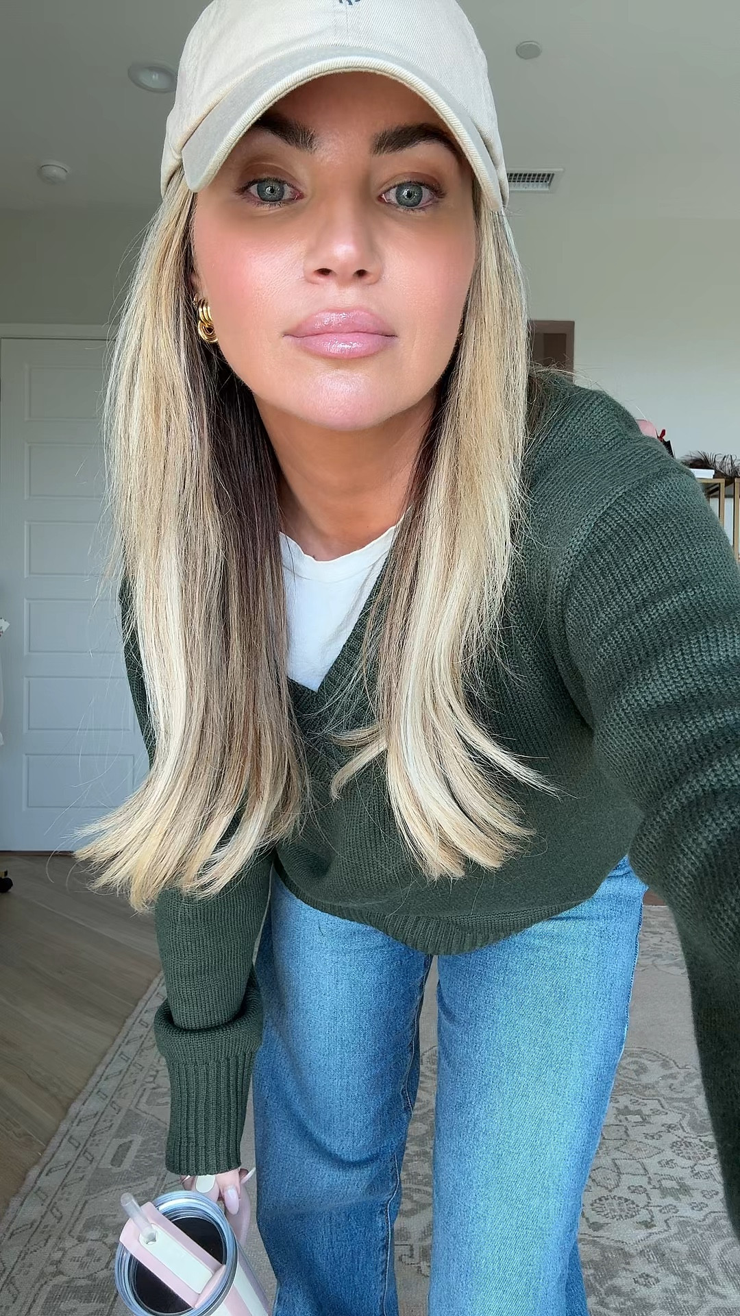 Cute comfy school dropoff outfit 
Wearing size medium sweater 
Size 28 denim (sized up one- I’m usually 27 in Levi’s) 
Shoes run tts 

#LTKmomlife #LTKootd #LTKOver40