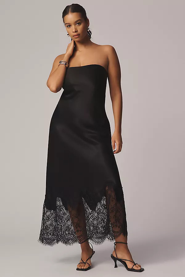 Lace-Trim Midi Slip Dress | Anthropologie (US)